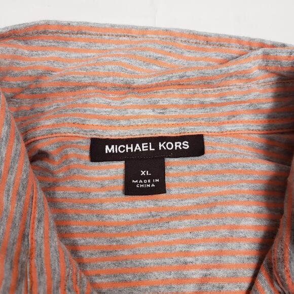 Michael Kors Stripe Polo Size X Large Short Sleeve Preppy Sporty Athleisure - Picture 4 of 8